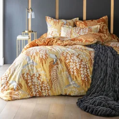 Becquet Linge de lit motif feuillage et oiseaux - CRÉATION< Housse De Couette|Linge De Lit Fantaisie, Linge De Lit Brodé