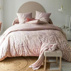 Becquet Linge de lit motif feuillage géant - CRÉATION< Housse De Couette|Linge De Lit Fantaisie, Linge De Lit Brodé