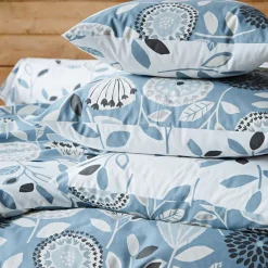 Becquet Linge de lit motif fleurs stylisées - CRÉATION< Housse De Couette|Linge De Lit Fantaisie, Linge De Lit Brodé