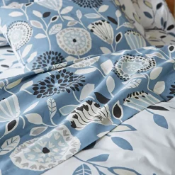 Becquet Linge de lit motif fleurs stylisées - CRÉATION< Housse De Couette|Linge De Lit Fantaisie, Linge De Lit Brodé