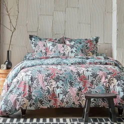 Becquet Linge de lit motif fleurs noires - CRÉATION< Les Matières|Housse De Couette