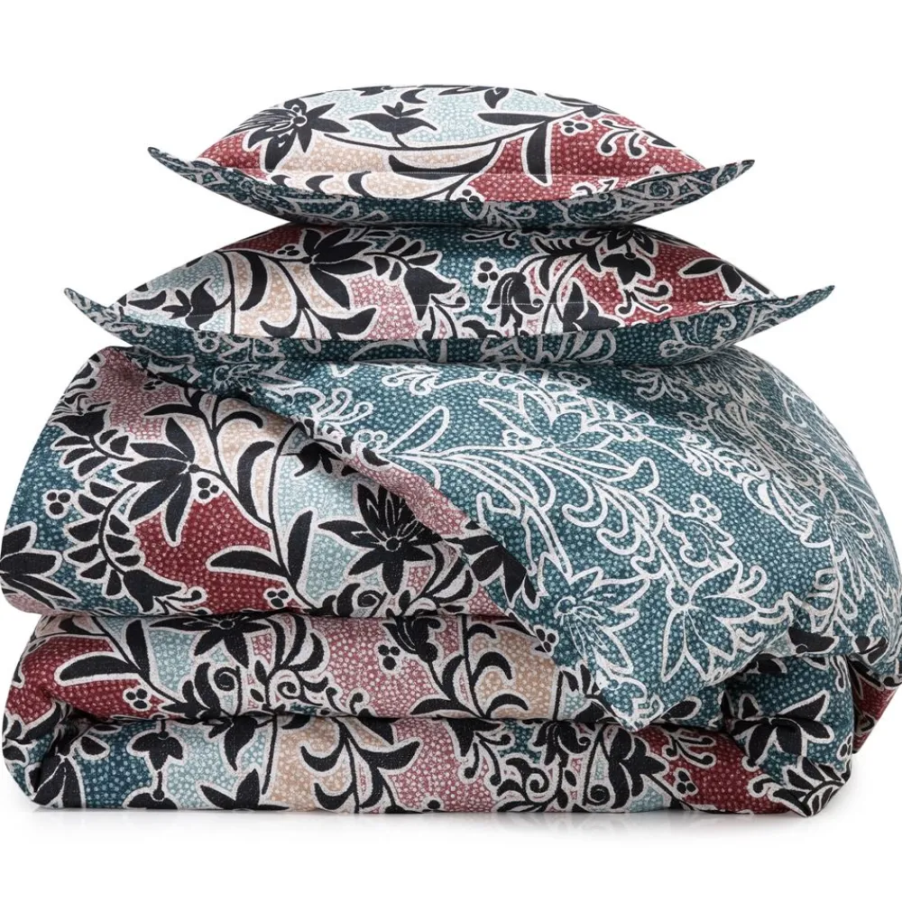 Becquet Linge de lit motif fleurs noires - CRÉATION< Les Matières|Housse De Couette