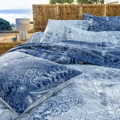 Becquet Linge de lit motif fonds sous-marins - CRÉATION< Housse De Couette|Linge De Lit Fantaisie, Linge De Lit Brodé
