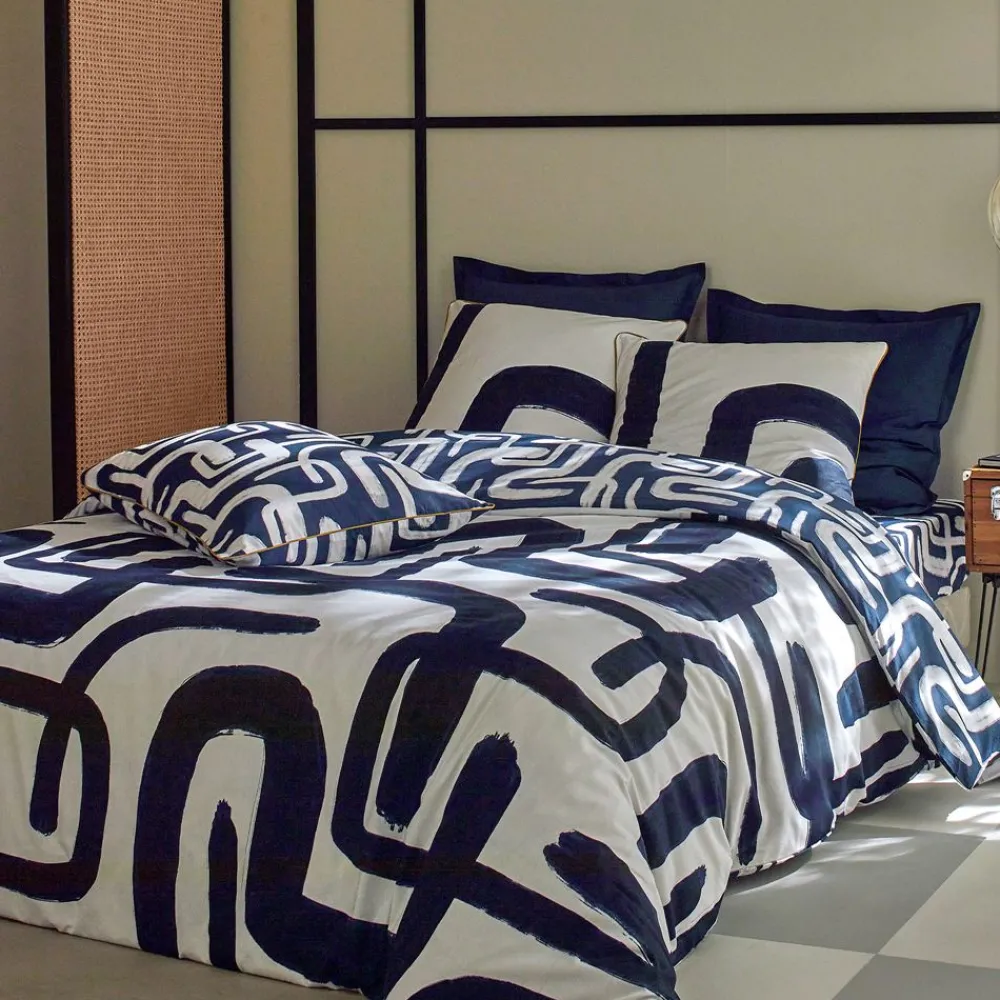 Becquet Linge de lit motif géométrique - CRÉATION< Les Matières|Housse De Couette