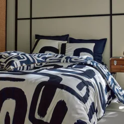 Becquet Linge de lit motif géométrique - CRÉATION< Les Matières|Housse De Couette