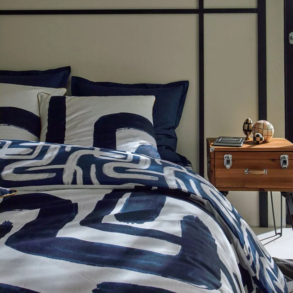 Becquet Linge de lit motif géométrique - CRÉATION< Les Matières|Housse De Couette