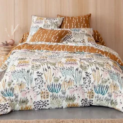 Becquet Linge de lit motif herbes et roseaux - CRÉATION< Housse De Couette|Linge De Lit Fantaisie, Linge De Lit Brodé