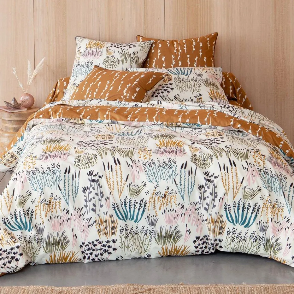 Becquet Linge de lit motif herbes et roseaux - CRÉATION< Housse De Couette|Linge De Lit Fantaisie, Linge De Lit Brodé