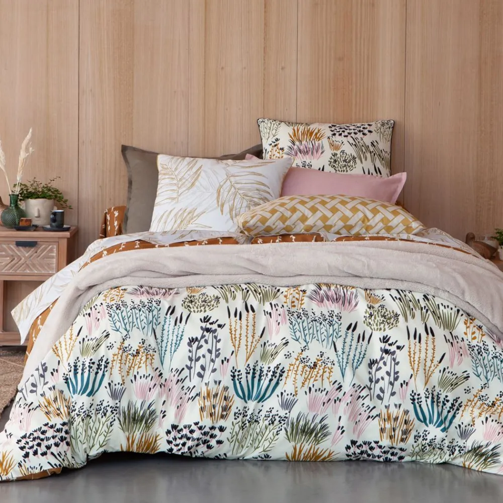 Becquet Linge de lit motif herbes et roseaux - CRÉATION< Housse De Couette|Linge De Lit Fantaisie, Linge De Lit Brodé