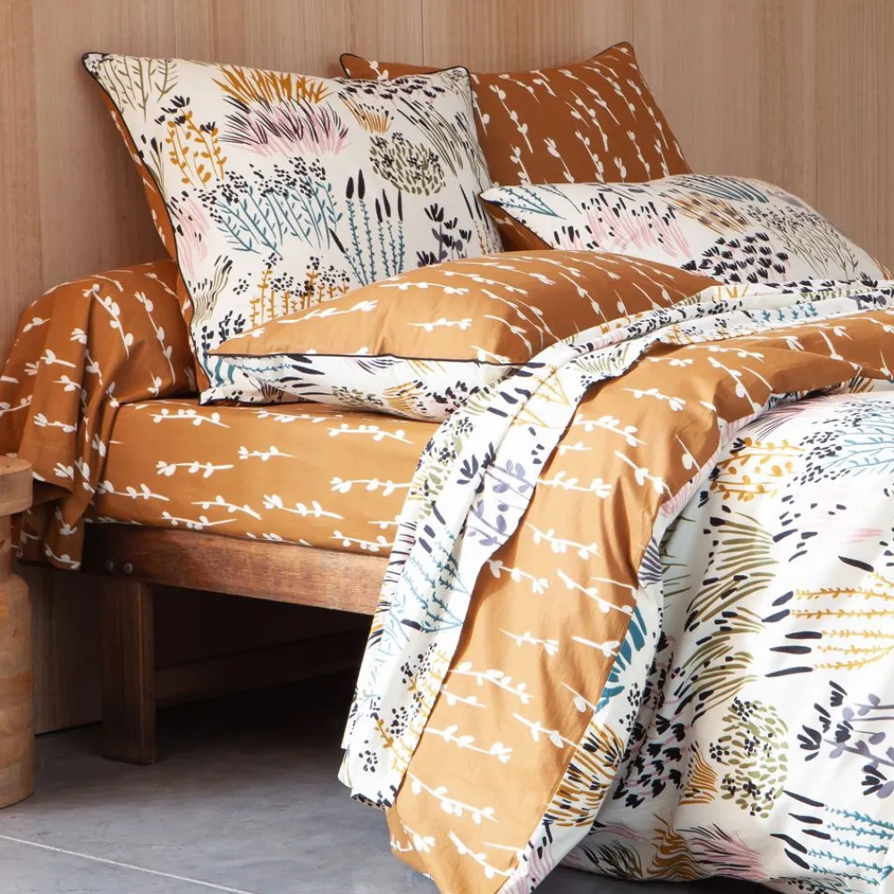 Becquet Linge de lit motif herbes et roseaux - CRÉATION< Housse De Couette|Linge De Lit Fantaisie, Linge De Lit Brodé
