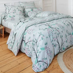 Becquet Linge de lit motif paons et feuillage - CRÉATION< Les Matières|Housse De Couette