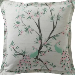 Becquet Linge de lit motif paons et feuillage - CRÉATION< Les Matières|Housse De Couette