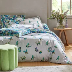 Becquet Linge de lit motif papillons - CRÉATION< Housse De Couette|Linge De Lit Fantaisie, Linge De Lit Brodé