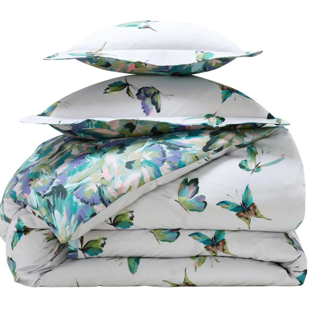Becquet Linge de lit motif papillons - CRÉATION< Housse De Couette|Linge De Lit Fantaisie, Linge De Lit Brodé