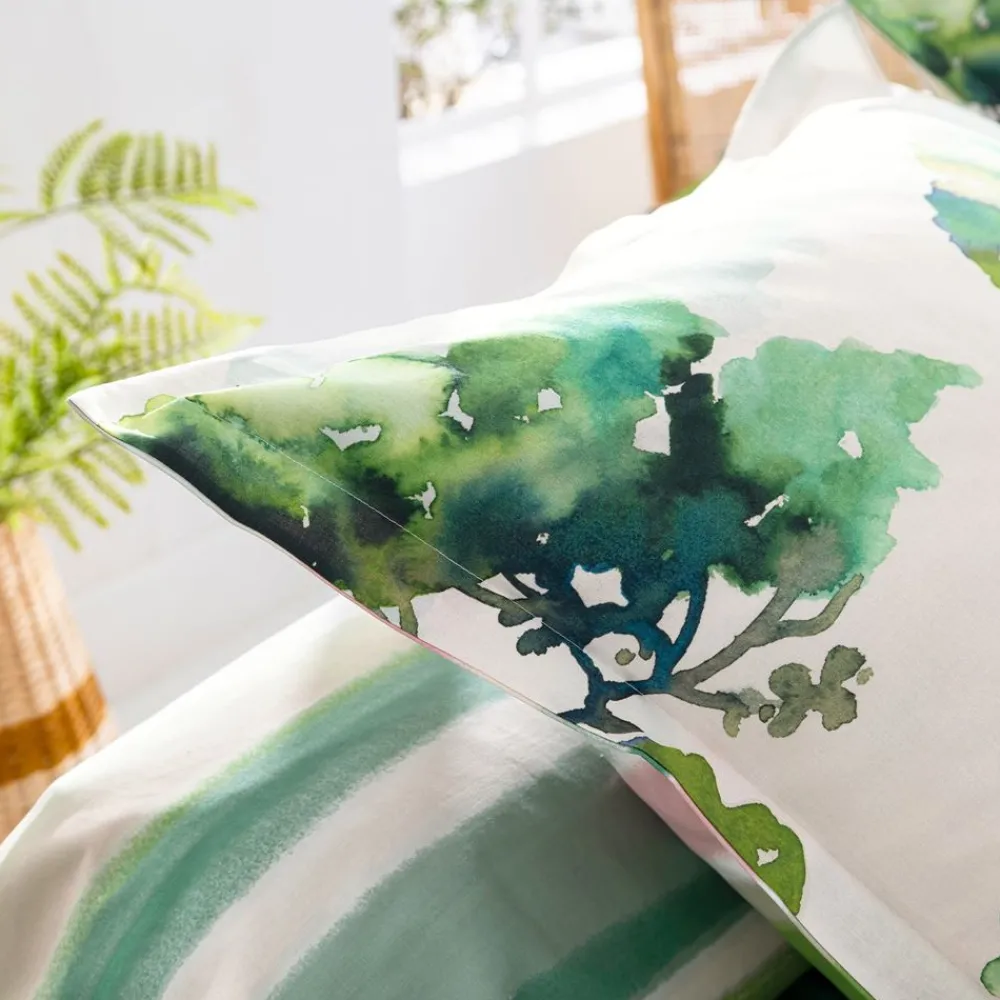 Becquet Linge de lit motif paysage - CRÉATION< Housse De Couette|Linge De Lit Fantaisie, Linge De Lit Brodé