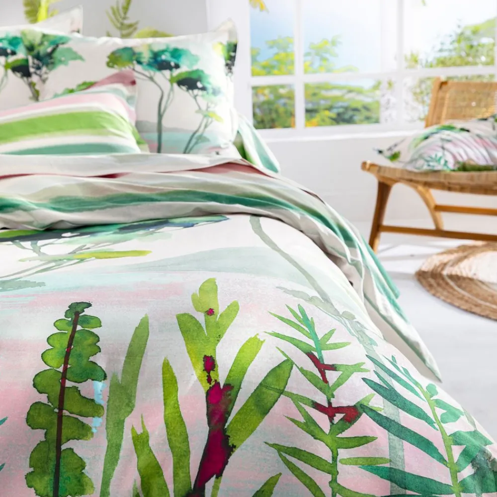 Becquet Linge de lit motif paysage - CRÉATION< Housse De Couette|Linge De Lit Fantaisie, Linge De Lit Brodé
