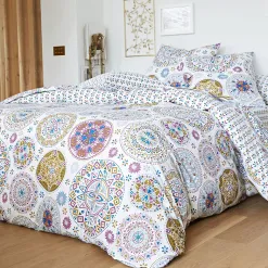Becquet Linge de lit motif rosaces - CRÉATION<Enfant Linge De Lit Ado, Housse De Couette|Linge De Lit Fantaisie, Linge De Lit Brodé