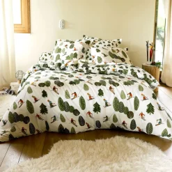 Becquet Linge de lit motif sports d'hiver - CRÉATION< Les Matières|Housse De Couette