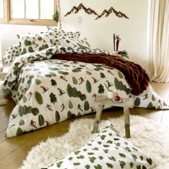 Becquet Linge de lit motif sports d'hiver - CRÉATION< Les Matières|Housse De Couette