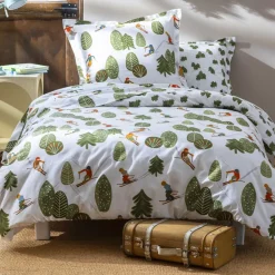 Becquet Linge de lit motif sports d'hiver - CRÉATION< Les Matières|Housse De Couette