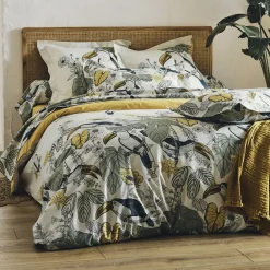 Becquet Linge de lit motif toucan< Housse De Couette|Linge De Lit Fantaisie, Linge De Lit Brodé