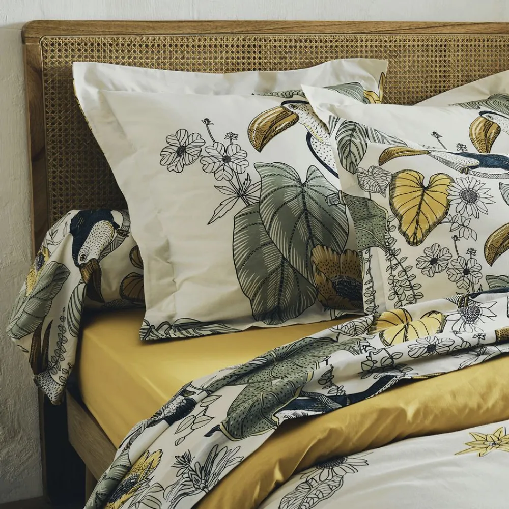 Becquet Linge de lit motif toucan< Housse De Couette|Linge De Lit Fantaisie, Linge De Lit Brodé
