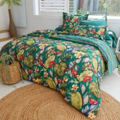Becquet Linge de lit motif tropical - CRÉATION< Housse De Couette|Linge De Lit Fantaisie, Linge De Lit Brodé