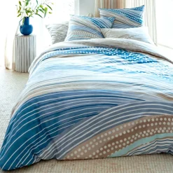 Becquet Linge de lit motif vagues graphiques - CRÉATION< Housse De Couette|Linge De Lit Fantaisie, Linge De Lit Brodé