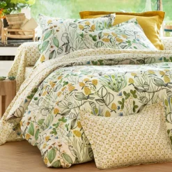 Becquet Linge de lit motif végétal - CRÉATION< Les Matières