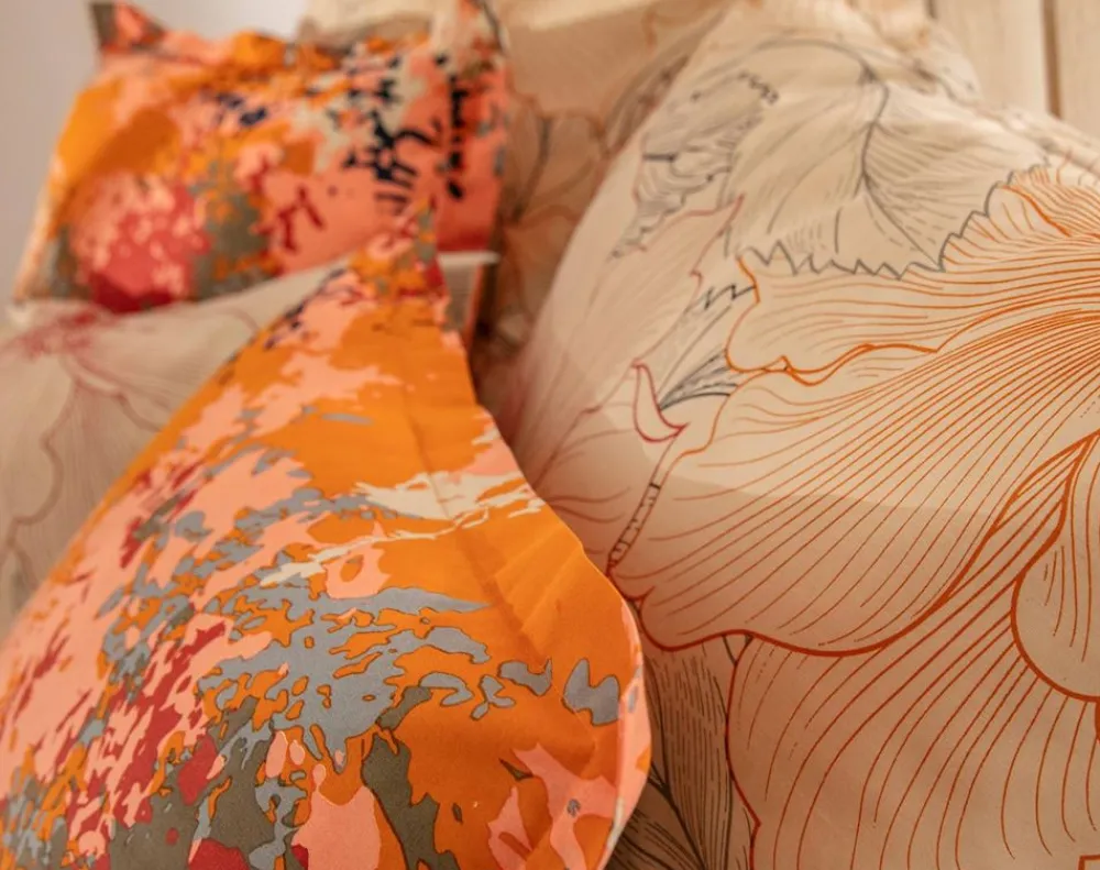 Becquet Linge de lit motif végétal abstrait – CRÉATION< Les Matières|Housse De Couette