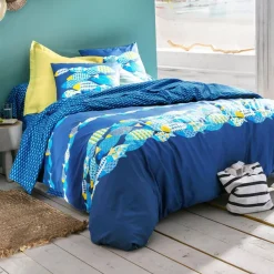 Becquet Linge de lit motifs poissons - CRÉATION< Housse De Couette|Linge De Lit Fantaisie, Linge De Lit Brodé