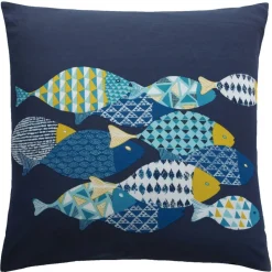 Becquet Linge de lit motifs poissons - CRÉATION< Housse De Couette|Linge De Lit Fantaisie, Linge De Lit Brodé