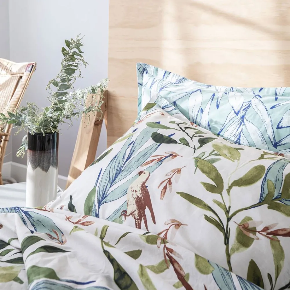 Becquet Linge de lit oiseaux et feuillage - CRÉATION< Housse De Couette|Linge De Lit Fantaisie, Linge De Lit Brodé