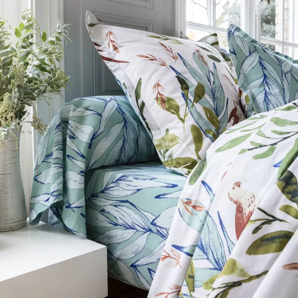 Becquet Linge de lit oiseaux et feuillage - CRÉATION< Housse De Couette|Linge De Lit Fantaisie, Linge De Lit Brodé