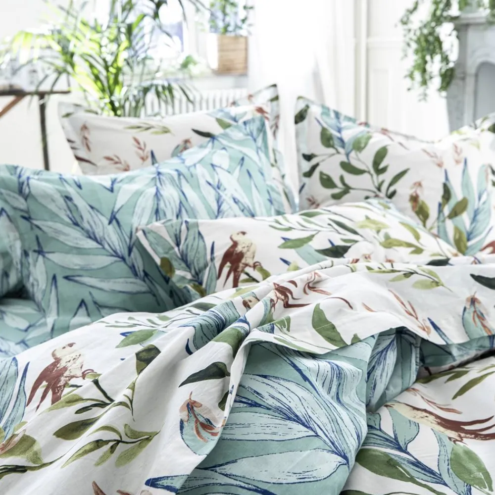 Becquet Linge de lit oiseaux et feuillage - CRÉATION< Housse De Couette|Linge De Lit Fantaisie, Linge De Lit Brodé
