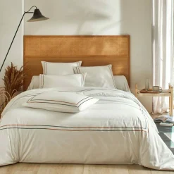 Becquet Linge de lit percale broderie bicolore - CRÉATION< Housse De Couette|Linge De Lit Fantaisie, Linge De Lit Brodé