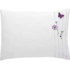 Becquet Linge de lit percale brodée fleurs et papillons - CRÉATION<Enfant Linge De Lit Ado, Housse De Couette|Housse De Couette