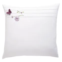 Becquet Linge de lit percale brodée fleurs et papillons - CRÉATION<Enfant Linge De Lit Ado, Housse De Couette|Housse De Couette