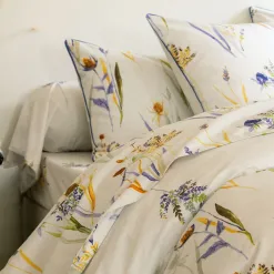 Becquet Linge de lit percale feuilles et bouquets - CRÉATION< Housse De Couette|Linge De Lit Fantaisie, Linge De Lit Brodé