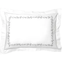 Becquet Linge de lit percale fleurs brodées et torsades - CRÉATION< Les Matières|Housse De Couette
