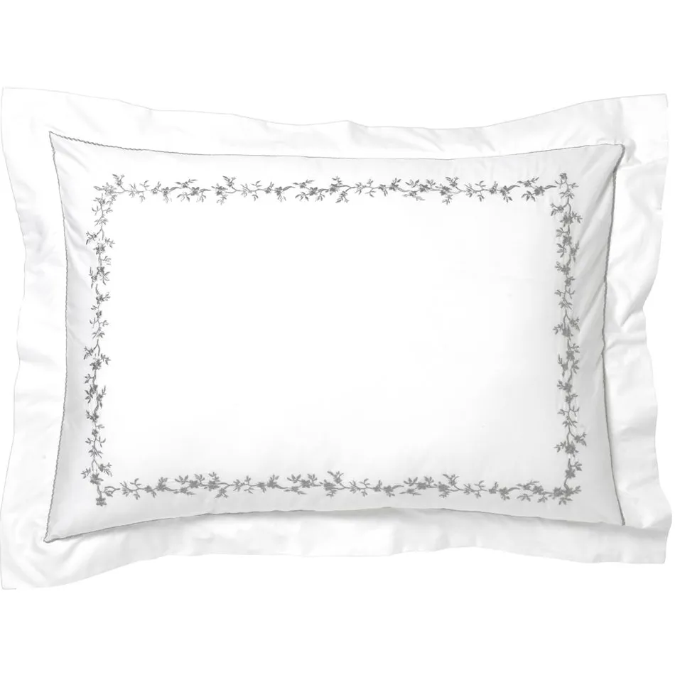 Becquet Linge de lit percale fleurs brodées et torsades - CRÉATION< Housse De Couette