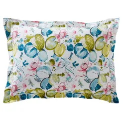 Becquet Linge de lit percale fleurs et feuilles de nénuphars multicolores< Housse De Couette|Linge De Lit Fantaisie, Linge De Lit Brodé