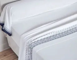 Becquet Linge de lit percale frises brodées - CRÉATION< Housse De Couette|Linge De Lit Fantaisie, Linge De Lit Brodé