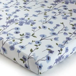 Becquet Linge de lit percale imprimé fleurs bleues - CRÉATION< Linge De Lit Fantaisie, Linge De Lit Brodé|Linge De Lit Fantaisie