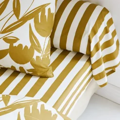 Becquet Linge de lit percale motif tulipes et rayures - CRÉATION< Housse De Couette|Linge De Lit Fantaisie, Linge De Lit Brodé