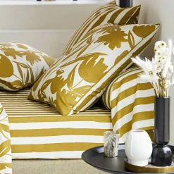 Becquet Linge de lit percale motif tulipes et rayures - CRÉATION< Housse De Couette|Linge De Lit Fantaisie, Linge De Lit Brodé