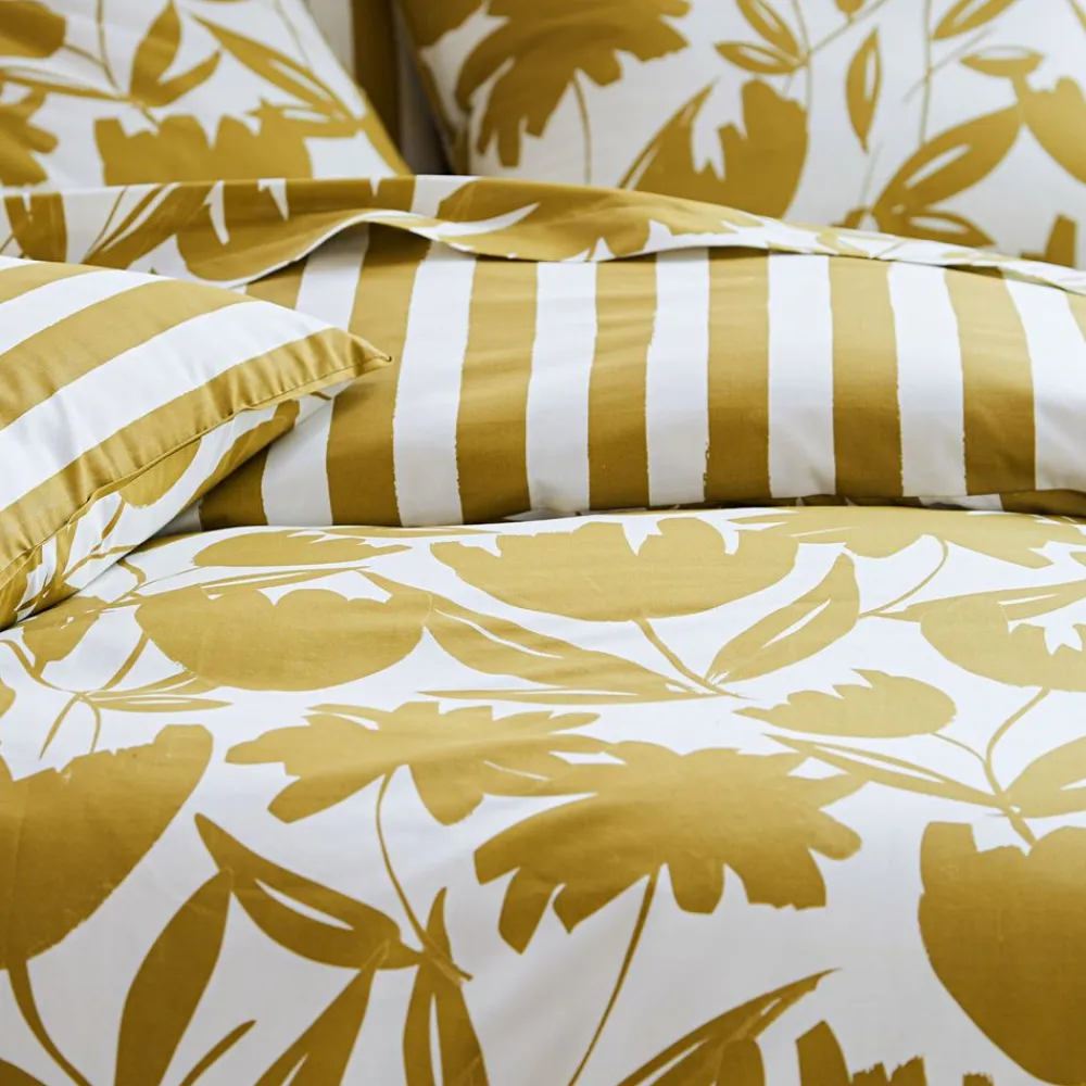 Becquet Linge de lit percale motif tulipes et rayures - CRÉATION< Housse De Couette|Linge De Lit Fantaisie, Linge De Lit Brodé