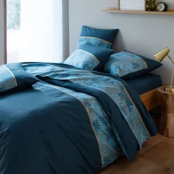 Becquet Linge de lit percale motif feuilles tropicales - CRÉATION< Linge De Lit Fantaisie, Linge De Lit Brodé|Linge De Lit Fantaisie
