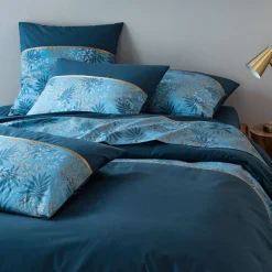Becquet Linge de lit percale motif feuilles tropicales - CRÉATION< Linge De Lit Fantaisie, Linge De Lit Brodé|Linge De Lit Fantaisie