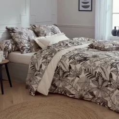 Becquet Linge de lit percale motif feuillage exotique< Housse De Couette|Linge De Lit Fantaisie, Linge De Lit Brodé